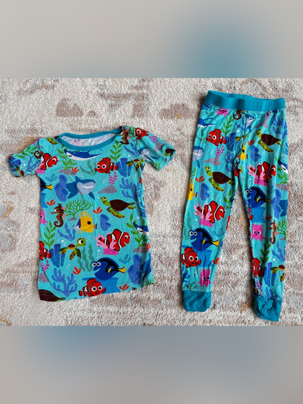Little Sleepies Finding Nemo Disney PJs short sleeve shirt long pants 2t